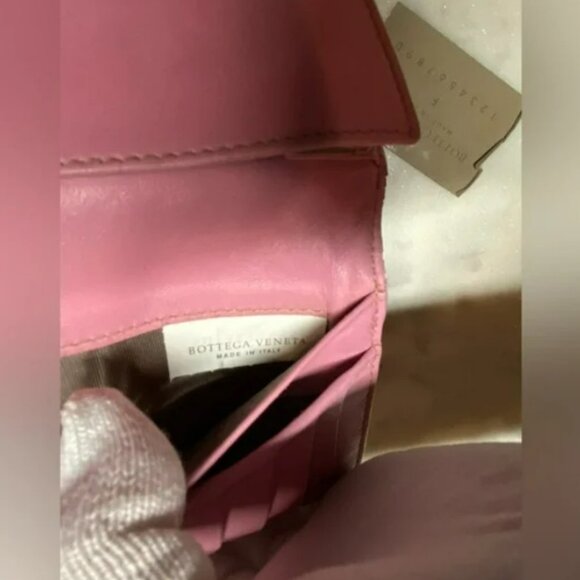 PINK Authentic Bottega Veneta Intrecciato Snap Long Wallet - Picture 5 of 10